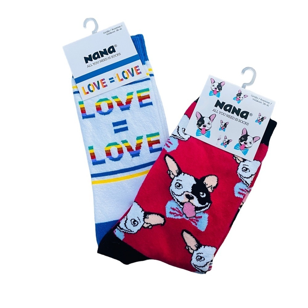New NANA Frenchie Bulldog Pride Love Socks